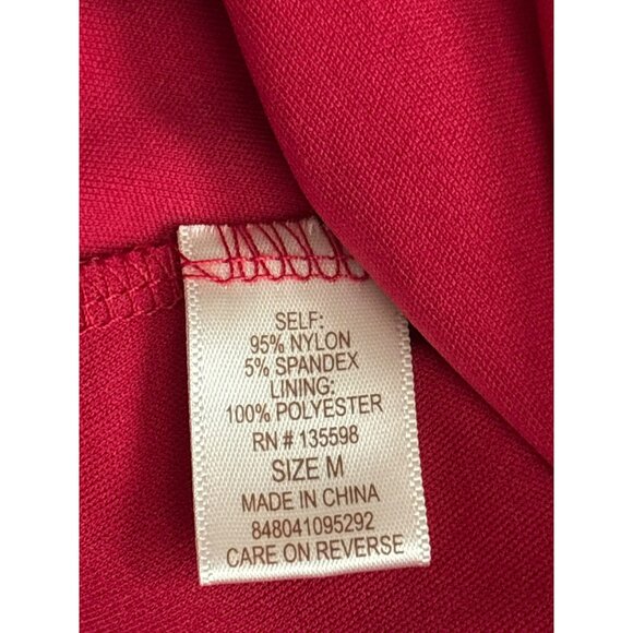 Liberty Love Sleeveless Red Lace Mini Dress Size M High Neck Keyhole Back Lined - Picture 4 of 5